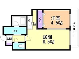 レジディア南一条イースト 1LDKの間取図画像