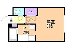 セントラル6 1Kの間取図画像