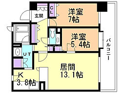 S-FORT中島公園 2LDKの間取図画像
