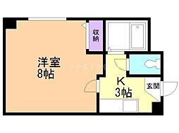 クゥーネルS 1Kの間取図画像
