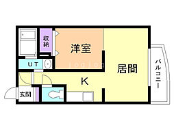 CRASMARUYAMA裏参道 1LDKの間取図画像