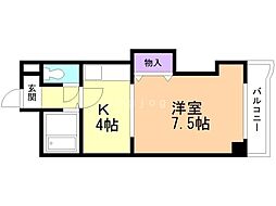 プレサント南5西9 1Kの間取図画像