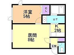 プラッツ南16条 1LDKの間取図画像