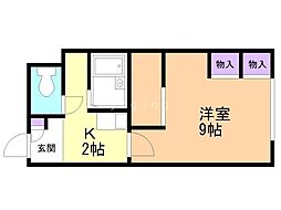 レオパレスセントラル南4条A 1Kの間取図画像