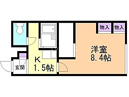 レオパレスアビテ 1Kの間取図画像