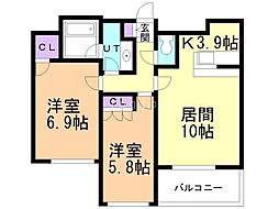 グランカーサ裏参道 2LDKの間取図画像