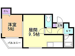 オルセー宮の森 1LDKの間取図画像