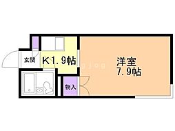 グランメール北6条 1Kの間取図画像