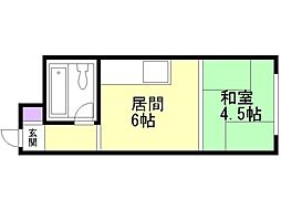 チサンマンション札幌第2 1DKの間取図画像