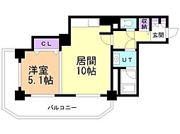 PRIMEURBAN札幌リバーフロント 1LDKの間取図画像