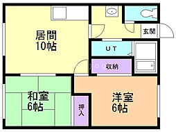 コーポ柴田 2LDKの間取図画像