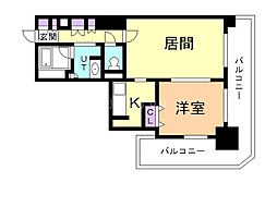 PRIMEURBAN札幌リバーフロント 1LDKの間取図画像