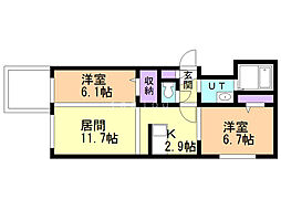 C-SELECTION.STELLA2 2LDKの間取図画像