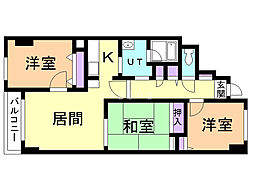 トーワ北7条 3LDKの間取図画像