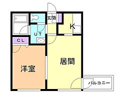 ミュプレ円山公園 1LDKの間取図画像