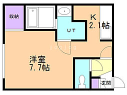 シャンテ南5条 1Kの間取図画像