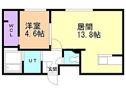 GEレジデンス琴似 1LDKの間取図画像