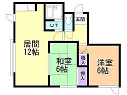 マデレイドサノ 2LDKの間取図画像