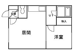 パルコート山鼻 1DKの間取図画像