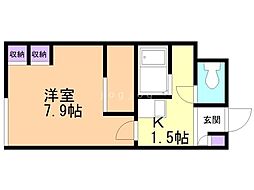 レオパレス越前谷 1Kの間取図画像