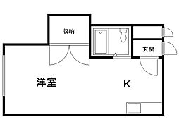 ローヤルハイツ南12 1DKの間取図画像