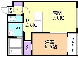 Damier 1LDKの間取図画像