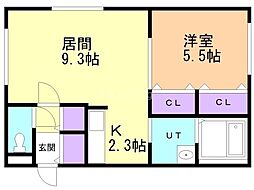 レストシティ琴似 1LDKの間取図画像