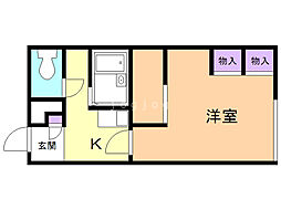 レオパレス新琴似6条 1Kの間取図画像