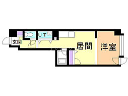 ウィング円山北町 1LDKの間取図画像