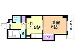 HARUSAKU旭山公園通 1DKの間取図画像