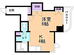 エンドレス三井南5条1 1Kの間取図画像