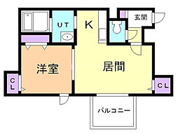 ジュエルスカイ 1LDKの間取図画像