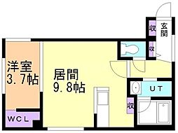 札幌市中央区南八条西13丁目マンション 1LDKの間取図画像