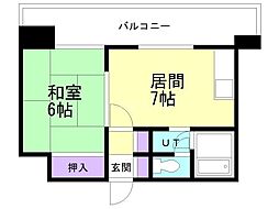 ダイアパレス南3条 1DKの間取図画像