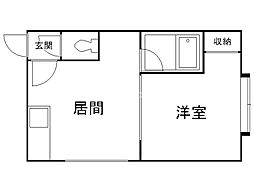 ステージ南8条2 1DKの間取図画像