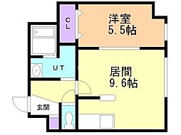 パークヒルズ北円山 1LDKの間取図画像