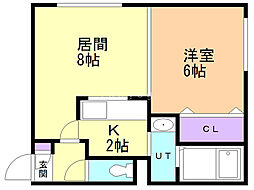 リラさっぽろ 1LDKの間取図画像