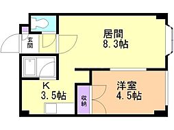 INOVE札幌南4条 1LDKの間取図画像