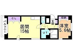 フィレンツェ札幌 1LDKの間取図画像