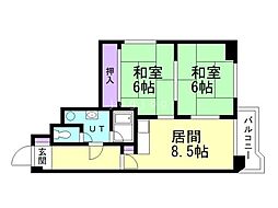 ドミールいけはた 2LDKの間取図画像