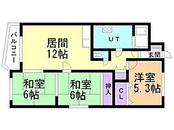 リンダビスタ山の手 3LDKの間取図画像