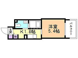 レジディア南一条 1Kの間取図画像