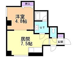 リズム医大前 1DKの間取図画像