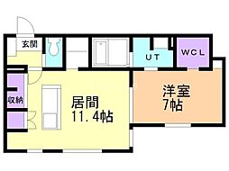 札幌市中央区北八条西20丁目マンション 1LDKの間取図画像
