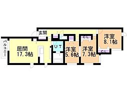 プレメゾン円山 3LDKの間取図画像