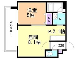 MYプラザ円山公園 1LDKの間取図画像