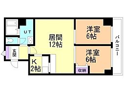 第35松井ビル 2LDKの間取図画像