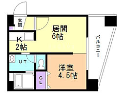 シティテラス南5条 1LDKの間取図画像