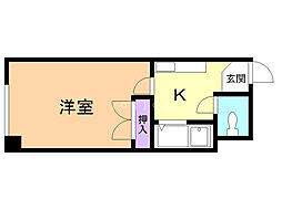 コアS18 1Kの間取図画像