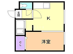 セントラル6 1DKの間取図画像